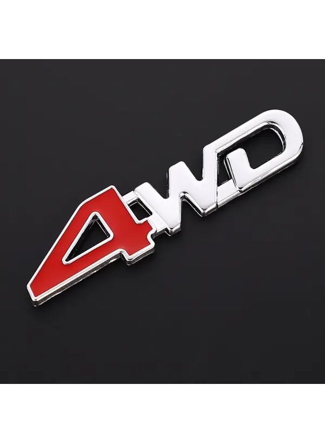 Silvery 3D Metal 4WD 4X4 Emblem Badge Sticker Decals For SUV And Off Road Vehicles - Image 3