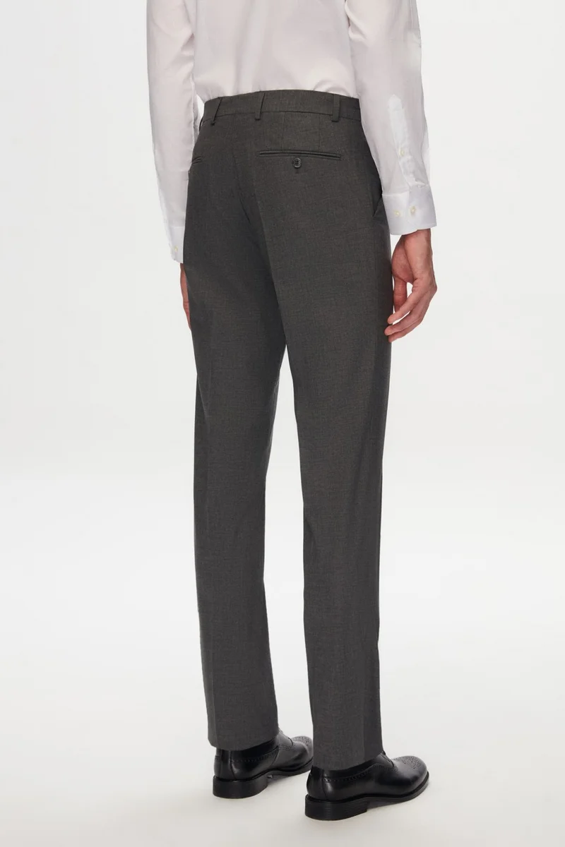 D'S DAMAT Slim Fit Gray Plain Travel Fabric Trousers 9HE03OB35320Y