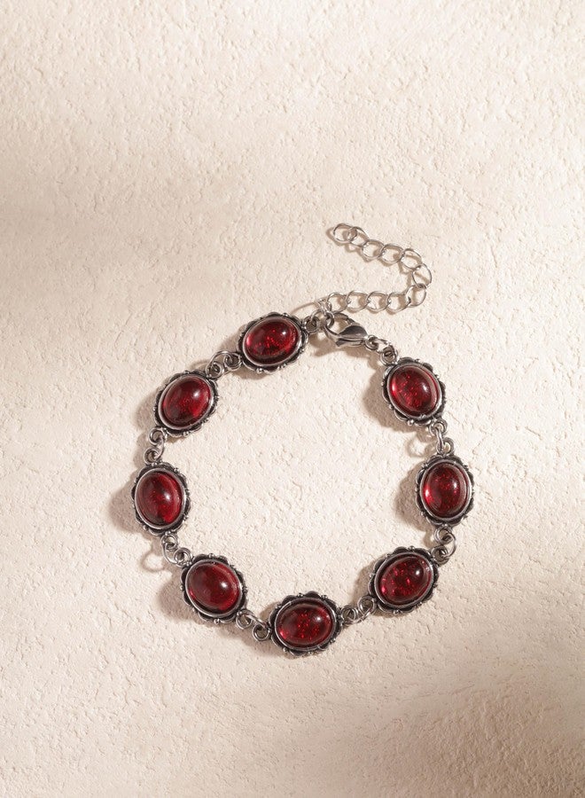 Sacina Goth Red Victorian Bracelet, Gothic Emo Punk Grunge Vintage Bracelets, Gothic Jewelry, Christmas Jewelry Gift for Women - Image 5