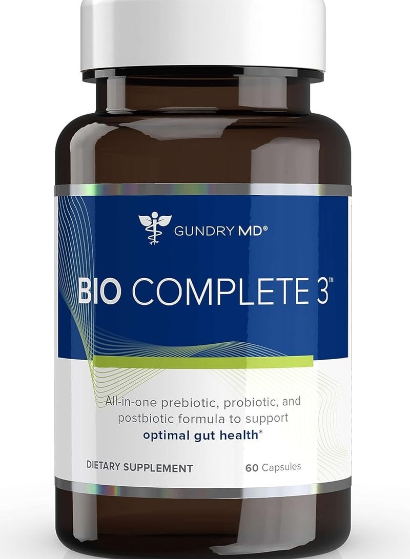 Gundry MD ® Bio Complete 3 - تركيبة ما بعد الحيوية لدعم صحة الأمعاء المثلى، كمية كافية لمدة 30 يومًا - 60 كبسولة - Image 1