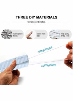 Y&D DIY Face Cover Kit Self-Made Material Set 7Pcs Square Towel Fabric 10Pcs Metal Wire Nose Bridge Strip 6M Elastic Band  - Image 4