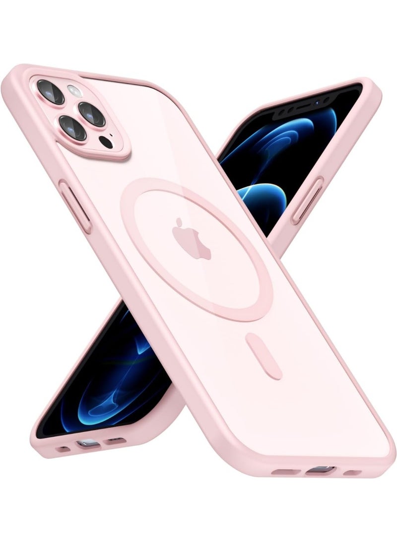 أكاليكس جراب مغناطيسي لهاتف iPhone 12 And iPhone 12 Pro [مقاوم للصدمات ونحيف]، غطاء خلفي صلب شفاف مع حماية فائقة |وردي - Image 1