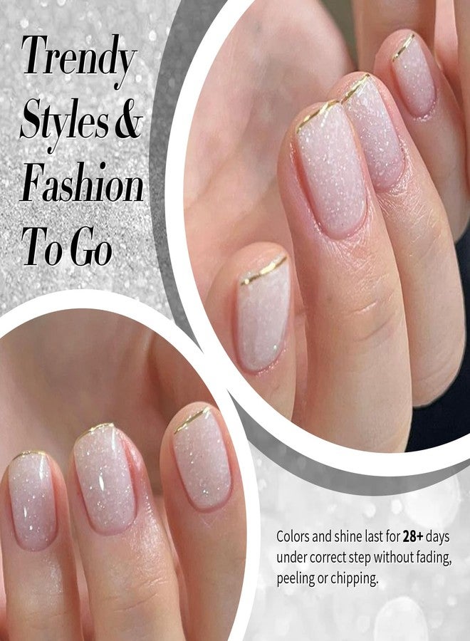 Born Pretty Jelly Gel Nail Polish, Shimmer Glitter Snow Jelly Gel, Milky White Translucent Natural Gel Nail Polish, Manicure Salon DIY for Women Girls 15ML - Image 5