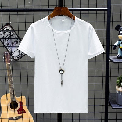 Winter Mens Cotton-padded Coat Argyle Pattern Stand Collar Short Style Mens Wear White T-shirt  - Image 1