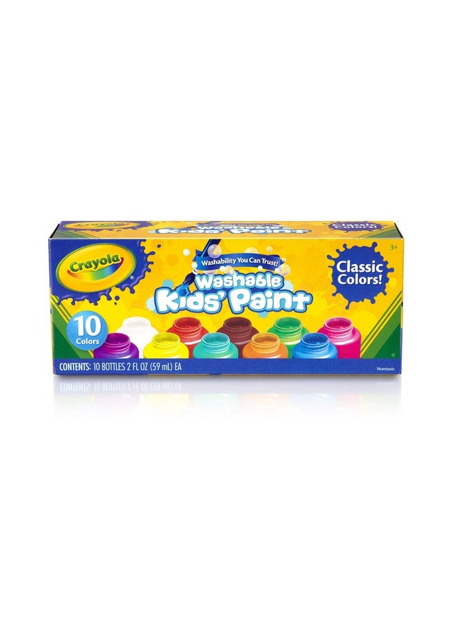 Crayola Washable Kid's Paint, Assorted Colors, Pack of 10 - Image 1