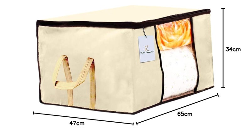 Kuber Industries Underbed Rectangular Storage Bag Cover Ivory Extra Large Set of 2 CTKTC23826 - Image 5