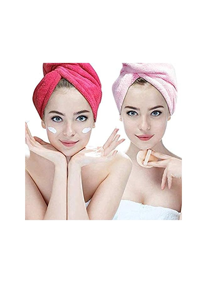 The Bros 2Pcs/Set Bathroom Super Absorbent Quick-Drying Microfiber Bath Towel Hair Dry Cap Salon Towel Absorbent Microfiber Hair Towel, Quick Dry Hair Turban Wraps Twist Hair Drying Towel With Elastic Loop - Image 5