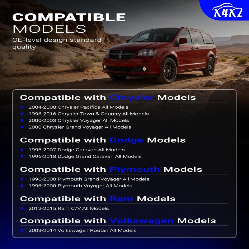 X4XZ روابط شريط الاستقرار الأمامي من سبائك الزنك والنيكل K7258 لدودج كارافان 96-07 جراند كارافان 96-19 كرايسلر تاون & كانتري 96-16 باسيفيكا 04-08 فوياجر - Image 2
