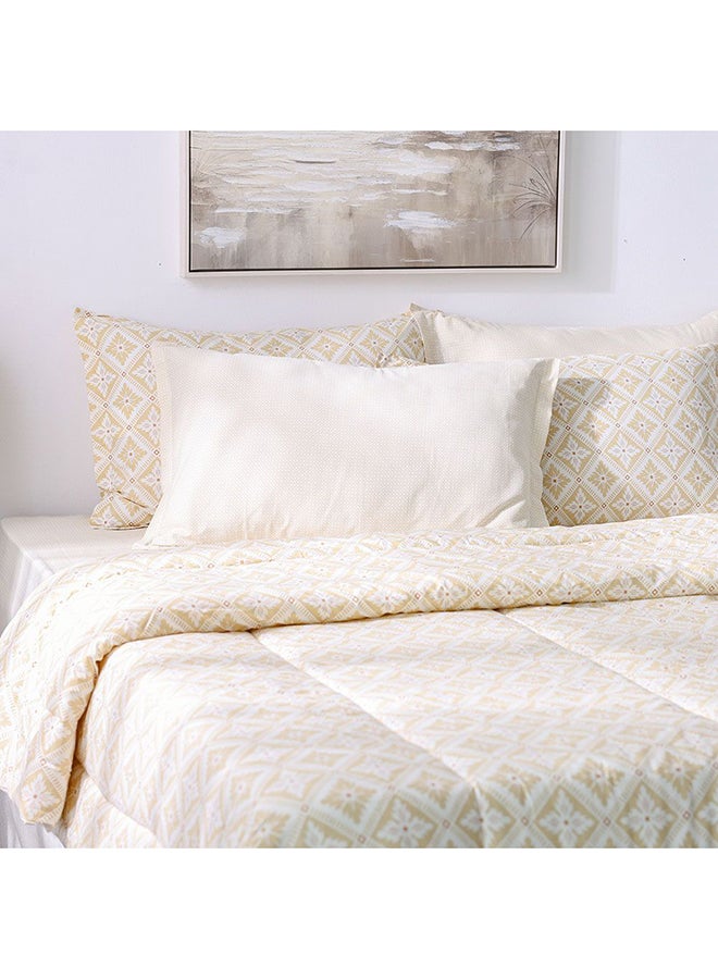 DANUBE HOME Danube Home Bliss 6 Piece King Comforter Set 240x260 cm Beige | Cotton /Viscos -180 Thread Count Breathable Bedding Sheet And Pillow Cases For Bedroom  - Image 1