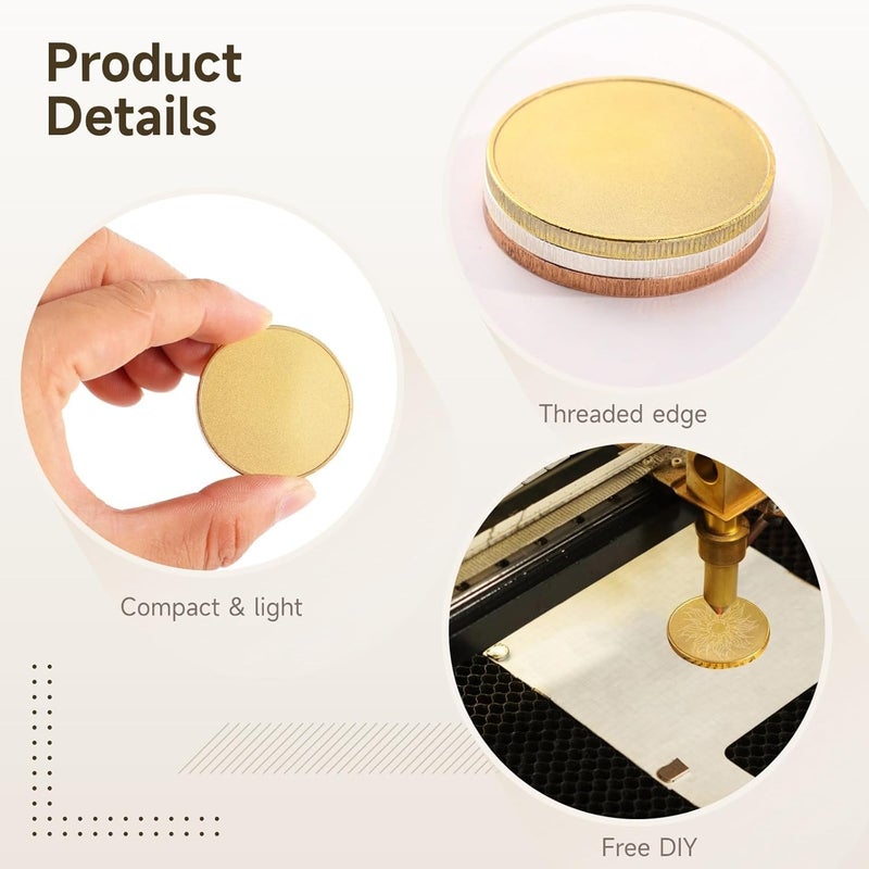 12 Blank 40Mm Challenge with Threaded Edges, Perfect for DIY Crafting, Engraving, and Custom Collections - Image 4