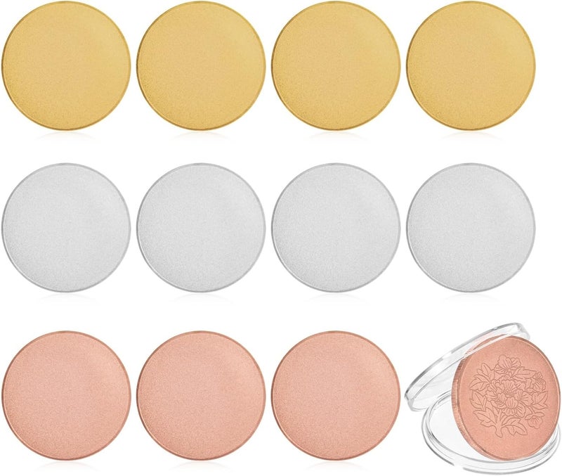 12 Blank 40Mm Challenge with Threaded Edges, Perfect for DIY Crafting, Engraving, and Custom Collections - Image 1