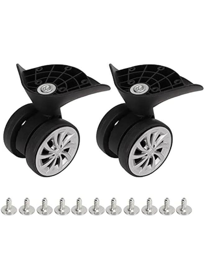 Black Rotator Luggage Wheel, Replacement Plastic Luggage Wheels with 2 Caster Wheels, Suitcase Wheels for Luggage Suitcase Trolley 360 Degree Rotation - Image 1