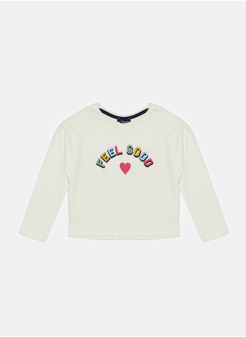 Okaidi White T-Shirt for Girls  - Image 1