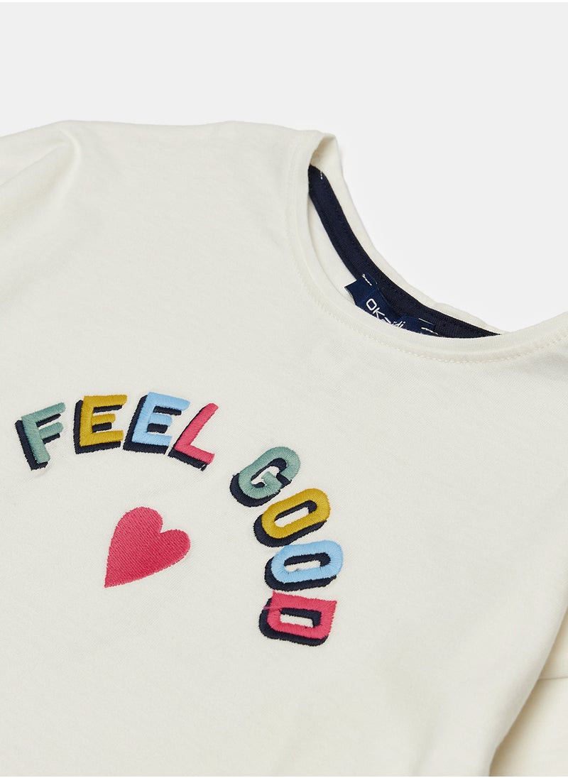 Okaidi White T-Shirt for Girls  - Image 3