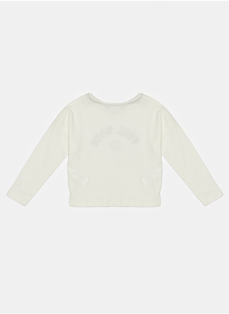Okaidi White T-Shirt for Girls  - Image 2