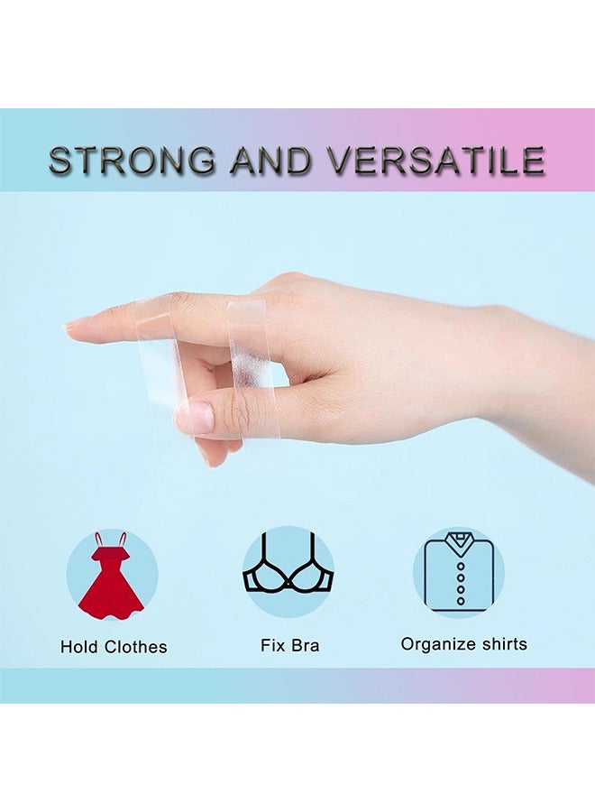 72 Strips Double Sided Tape for Fashion and Clothes, Waterproof Fashion Clothing Tape, Fabric Tape to Skin, Strong Adhesive Body Tape, Clear Transparent for All Skin Shades  - Image 4