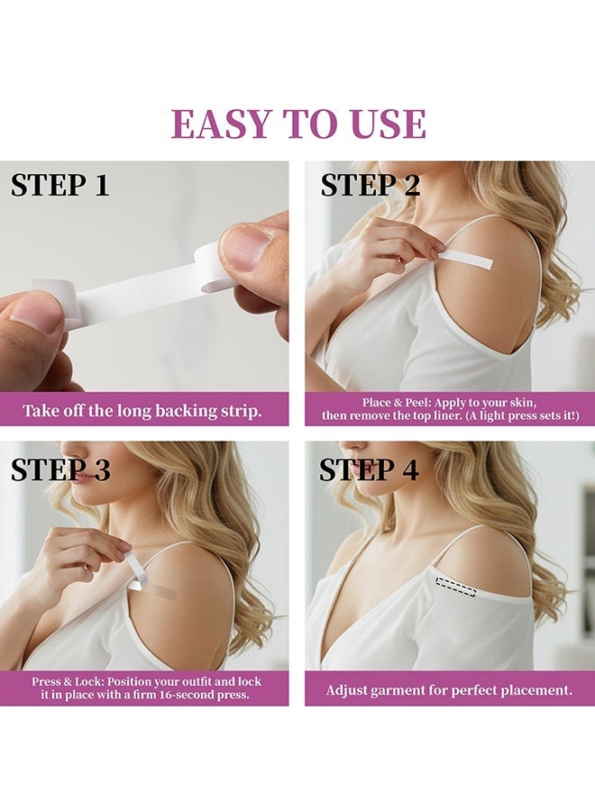 Invisible Garment Tape 72 Strips, Double Sided Fashion Body Tape, Waterproof Strong Adhesive Skin Friendly Clear Tape for Dresses - Image 5