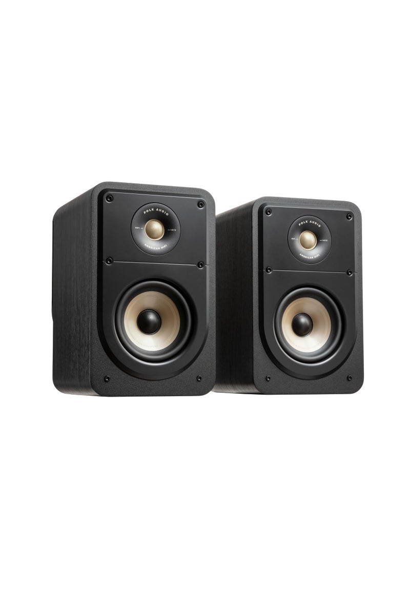 Polk Audio Polk Signature Elite ES15 Surround Sound Speakers - Hi-Res Audio Certified, Dolby Atmos & DTS:X Compatible, 1" Tweeter & 4" Woofer, Power Port Technology for Bass (Pair, Stunning Black) - Image 1