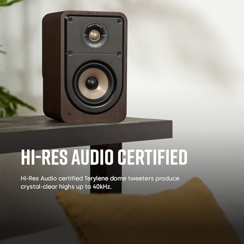 Polk Audio Polk Signature Elite ES15 Surround Sound Speakers - Hi-Res Audio Certified, Dolby Atmos & DTS:X Compatible, 1" Tweeter & 4" Woofer, Power Port Technology for Bass (Pair, Stunning Black) - Image 3