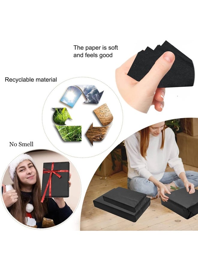 Premify Black Tissue Wrapping Paper, 60 Sheets Of 50 X 70Cm Tissue Paper For T-Shirt, Dress, Abayas Wrapping, Birthday Gift Wrap, Diy Packaging, Wedding Decoration, Crafts Etc  - Image 4
