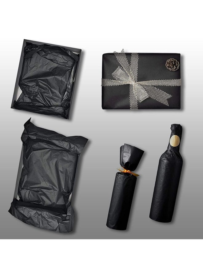 Premify Black Tissue Wrapping Paper, 60 Sheets Of 50 X 70Cm Tissue Paper For T-Shirt, Dress, Abayas Wrapping, Birthday Gift Wrap, Diy Packaging, Wedding Decoration, Crafts Etc  - Image 3