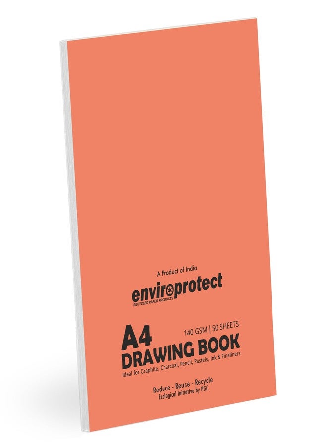 Suvigya A4 Size, Pack of 1 Pad, 140 GSM Cartridge Paper Drawing Book, 50 Sheets per Pad, Artist Grade Professional Sketching Book for Markers, Ink, Coloured Pencils & Mixed Media, 8x11.5 Inch, White - Image 1