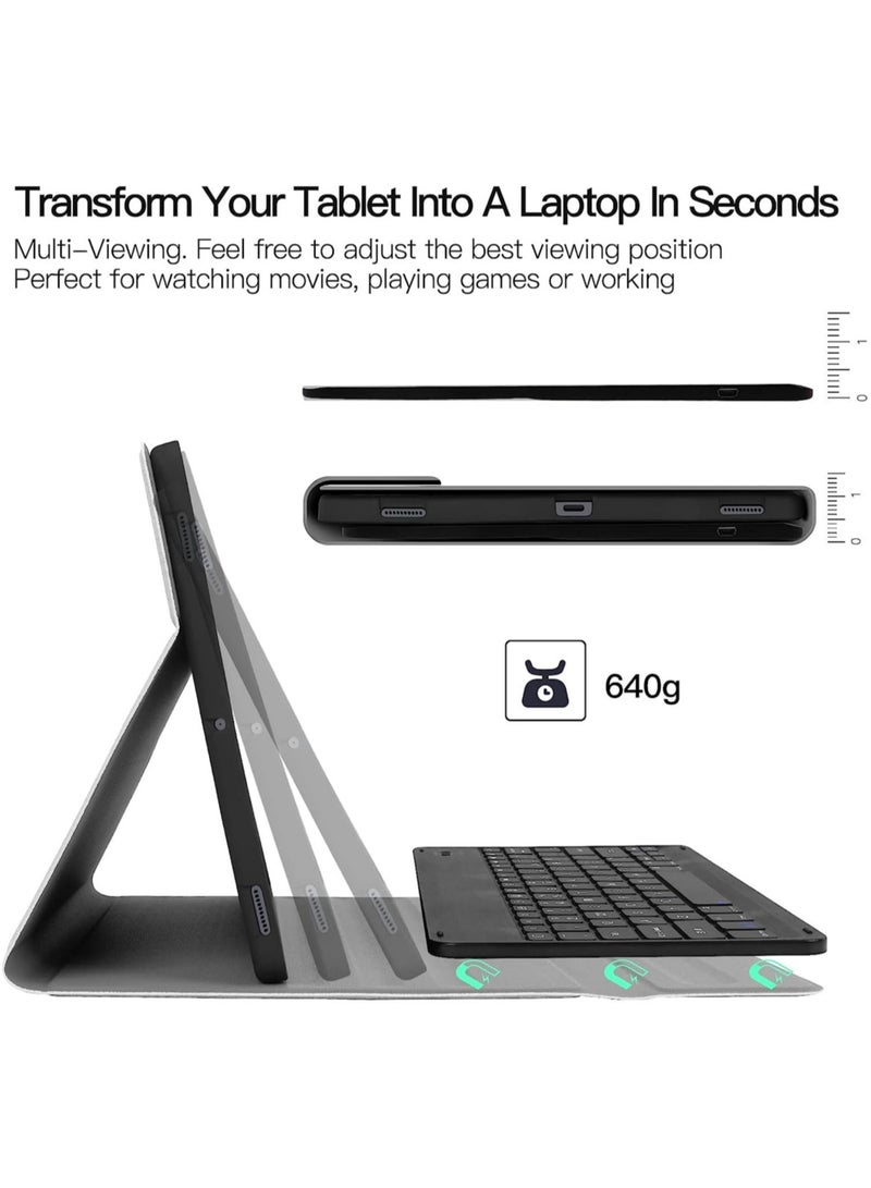 ELTRAZONE حافظة لوحة المفاتيح لجهاز سامسونج جالاكسي تاب S8+ S7 FE S7+ 12.4" - حافظة JUQITECH مع لوحة مفاتيح لاسلكية قابلة للفصل وغطاء لوحي لجهاز جالاكسي تاب S8+ SM-X800/X806 - Image 2
