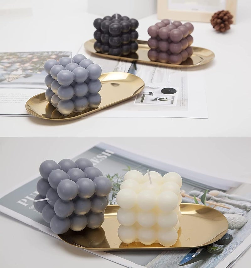 MoldBerry White Silicone 6 Slots Bubble Cube Entremet Candle Mould|Bubble Candle Mold for Making Candles, Wax Melts, Jelly, Chocolate Mousse - Pack of 1 - Image 5