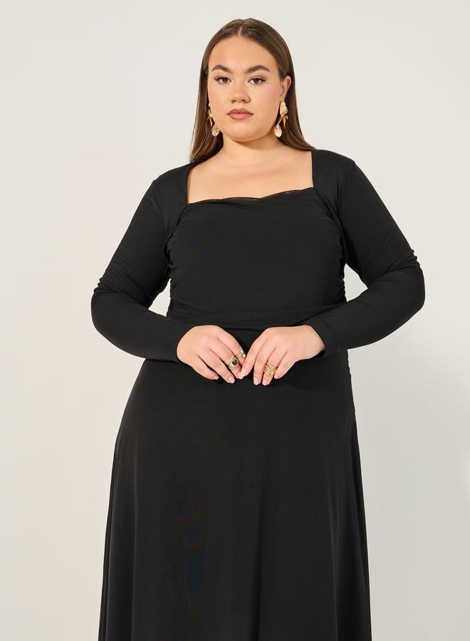 Styli Square Neck Maxi Dress - Image 3