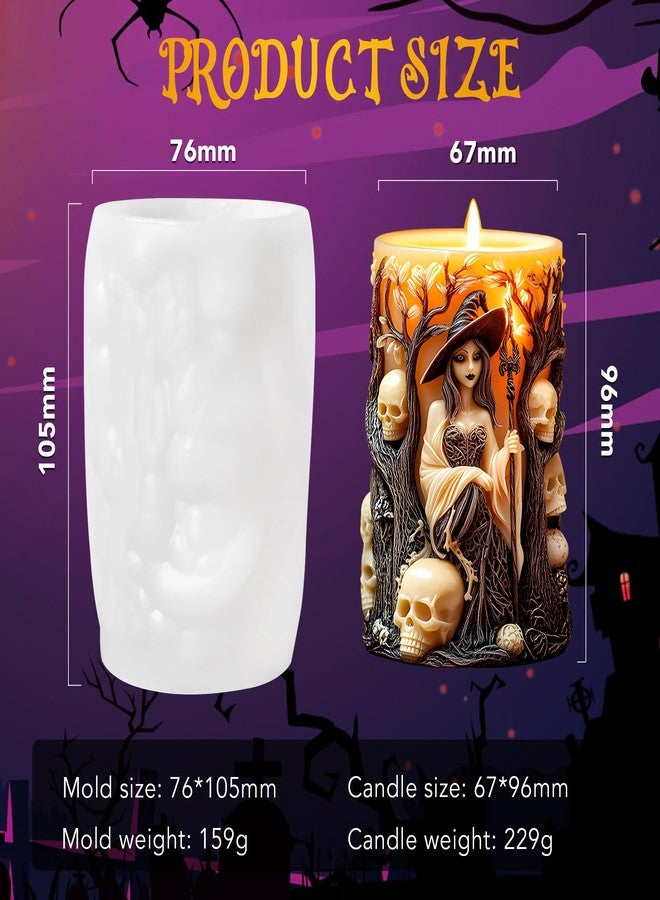 ZAKVOOR Candle Silicone Molds Resin Casting Mould for DIY Candle Making Polymer Clay Craft Plaster Home Decoration (Witch) - Image 2