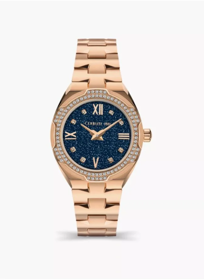 شيروتي 1881 Cerruti 1881 Women's Gems Stones with Ion Plated Metal Watch (Rose Gold, CIWLG2114403)