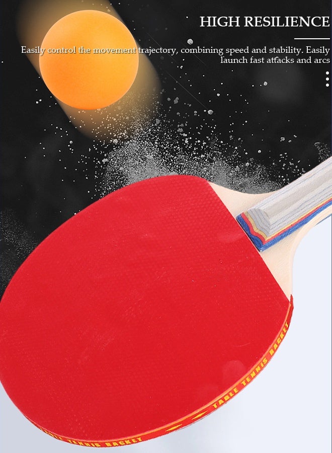 DUNISO Ping Pong Paddles High Performance Sets Including 2 Premium 4-Star Table Tennis 3 Rackets Ping Pong Balls and Compact Storage Case Ping Pong Paddle Set for Indoor & Outdoor Games - Image 5