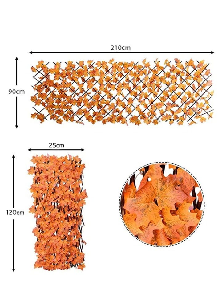 Generic FFD Artificial Leaf Garden Fence | Telescopic Fence for Enhanced Privacy and Aesthetic Appeal Expendable Bamboo Wooden Fence With Maple Leaves  - Image 2