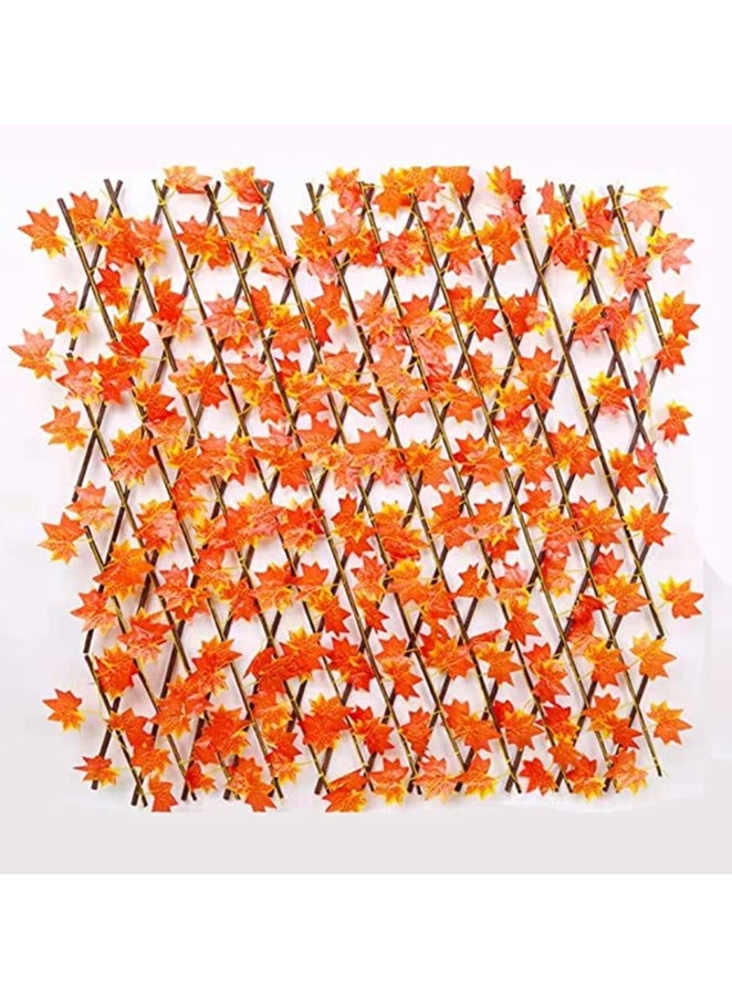 Generic FFD Artificial Leaf Garden Fence | Telescopic Fence for Enhanced Privacy and Aesthetic Appeal Expendable Bamboo Wooden Fence With Maple Leaves  - Image 3