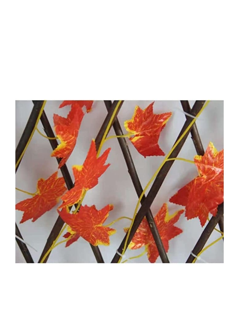 Generic FFD Artificial Leaf Garden Fence | Telescopic Fence for Enhanced Privacy and Aesthetic Appeal Expendable Bamboo Wooden Fence With Maple Leaves  - Image 4