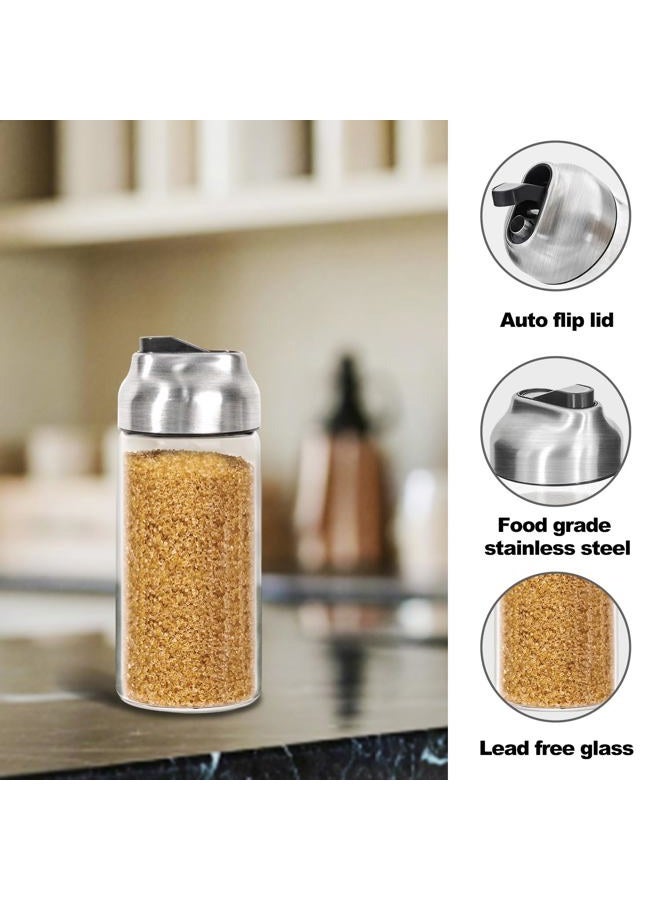 Neodaco Glass Sugar Dispenser Shaker Set for Coffee, Tea, Milk, 14 OZ, (2 Pack) - Image 3