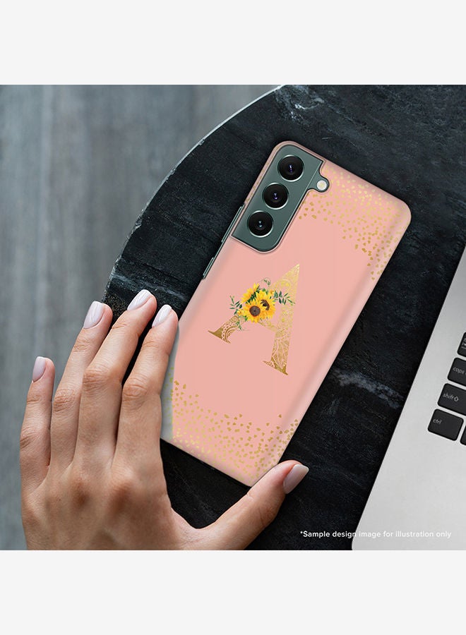 Stylizedd Monogram Slim Cover for Samsung Galaxy S22+ 5G Case Custom Initials Letter Floral Pattern Snap Series Mobile Cover Matte Alphabet  - A (Rose Pink) - Image 2