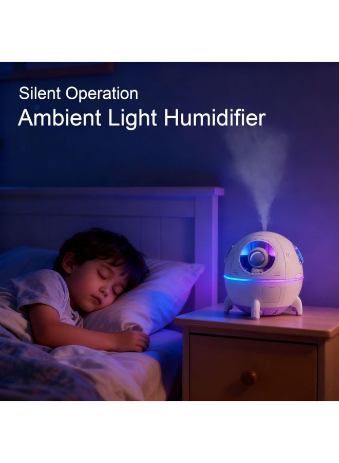صن سباير مرطب الهواء Space Capsule Cool Mist مرطب الهواء الصغير USB مع إضاءة ليلية مرطب الهواء الرائع على شكل سفينة فضاء مرطب الهواء المحمول المنزلي مع إضاءة محيطة - Image 5