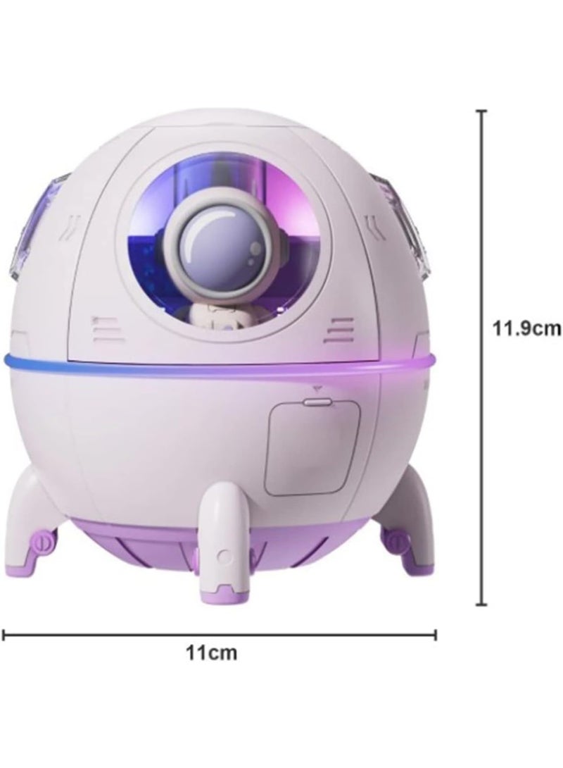 صن سباير مرطب الهواء Space Capsule Cool Mist مرطب الهواء الصغير USB مع إضاءة ليلية مرطب الهواء الرائع على شكل سفينة فضاء مرطب الهواء المحمول المنزلي مع إضاءة محيطة - Image 2