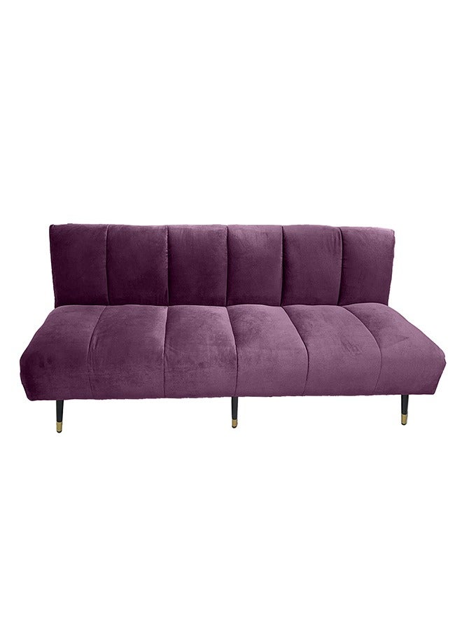 In-House Sana | Sofabed 2 In 1 Upholstered In Velvet - Dark Purple - Image 2