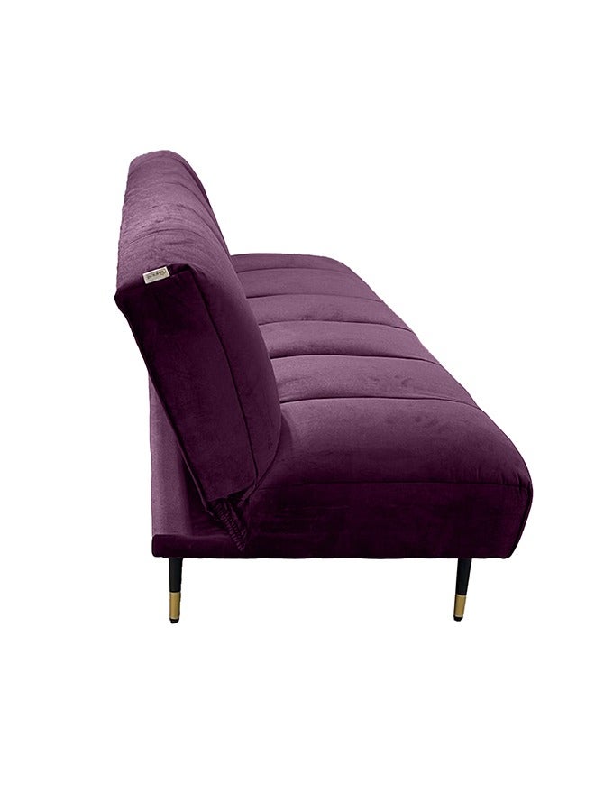 In-House Sana | Sofabed 2 In 1 Upholstered In Velvet - Dark Purple - Image 3