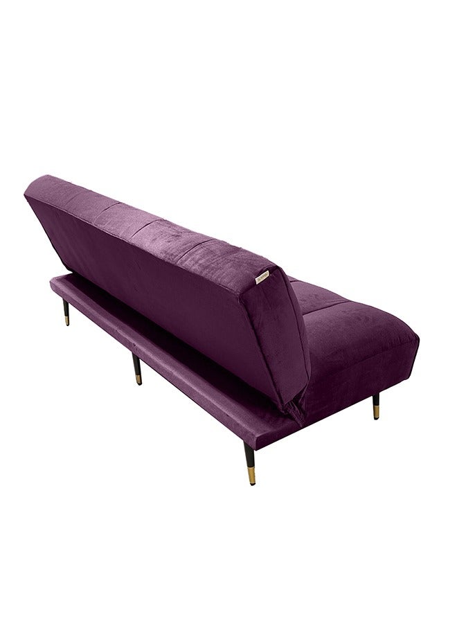 In-House Sana | Sofabed 2 In 1 Upholstered In Velvet - Dark Purple - Image 4