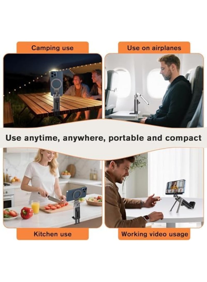 SYOSI Airplane Phone Holder Mount, 360° Adjustable Hands-Free Mount for Long Flights, Essential Travel Accessory for Men and Women, Fits to iPhone 16, 15, 14 Pro Max Series, Convenient  Secure (Black) - Image 4