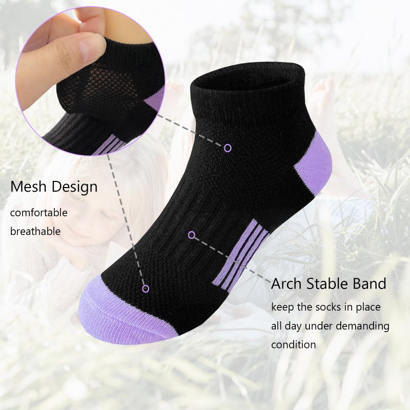 Bemeol Girls Socks 18 Pairs Ankle Socks for Girls Soft Athletic Low Cut Sock(7-10 Years) - Image 5