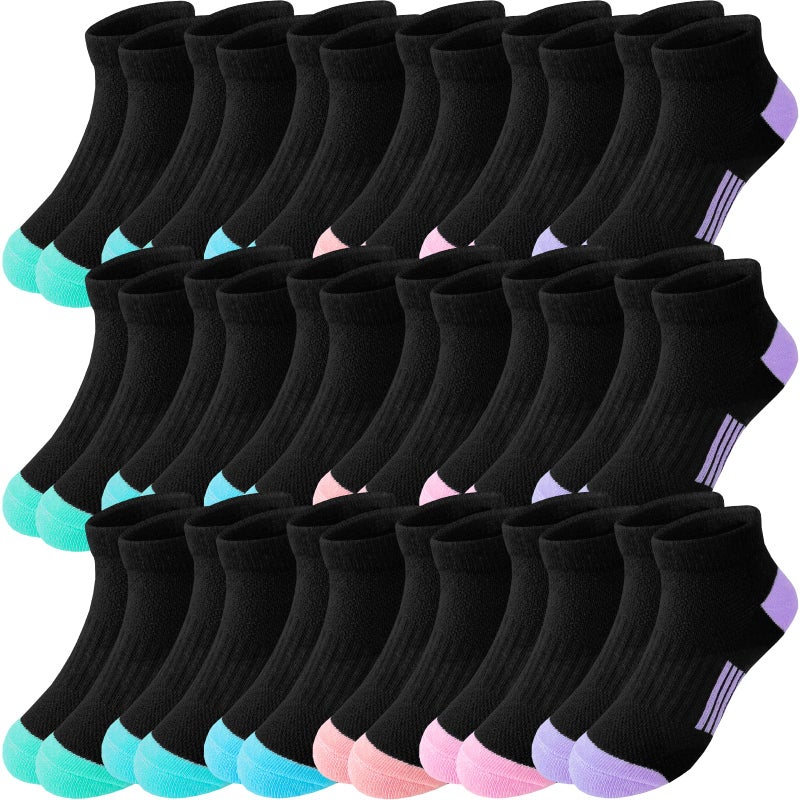 Bemeol Girls Socks 18 Pairs Ankle Socks for Girls Soft Athletic Low Cut Sock(7-10 Years) - Image 1