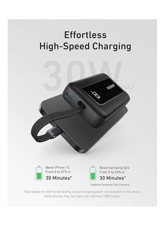 Ankey Anker A1689H11 20000 Mah Power Bank (30W/ Built-In USB-C Cable) - Black - Image 4