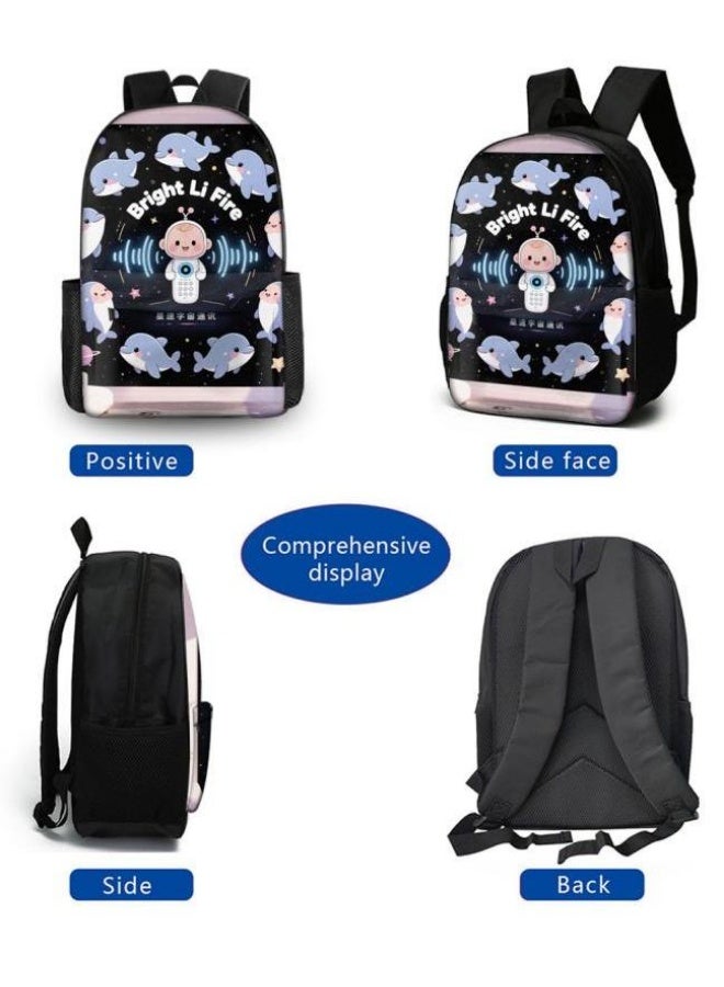 Bright Li Fire Cartoon bag three-piece set, easy to deal with various occasions (available for students, children, friends on outings, mountain climbing, schooling, etc.) | Shoulders + handbags + stationery bags | Back to school season/festival gifts - 8 - Image 5