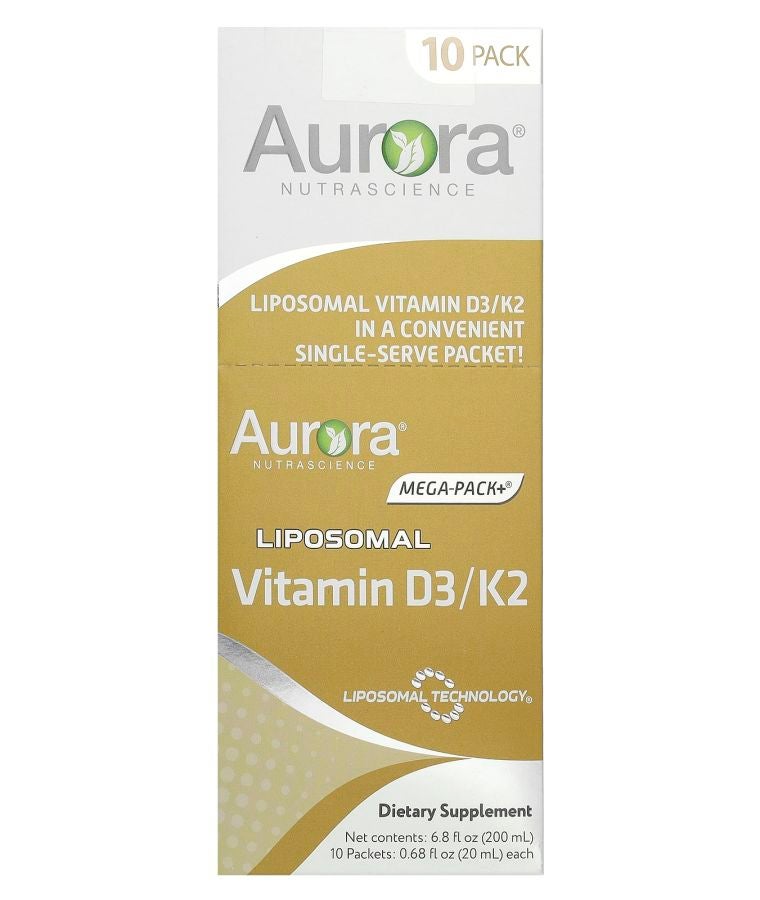 Liposomal Vitamin D3/K2 10 Packets 0.68 fl oz (20 ml) Each