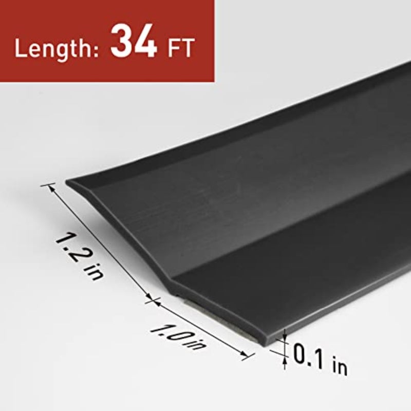 Garage Door Seal Top and Side Seal Strip 34Feet Adhesive Backed Rubber Weather Stripping Replacement Weatherproofing Universal Sealing Professional - Image 2