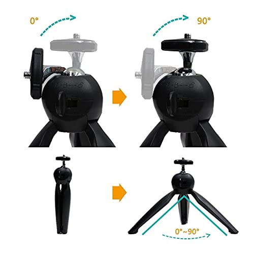 Careflection Y8 Mini Ball Head Tripod with Universal Mobile Clip Holder Compact Lightweight Compatible with All Phones, Action Camera, Insta360, Fill lights & DSLR - Vlog, Youtube, Facebook,Live,Meets - Image 4